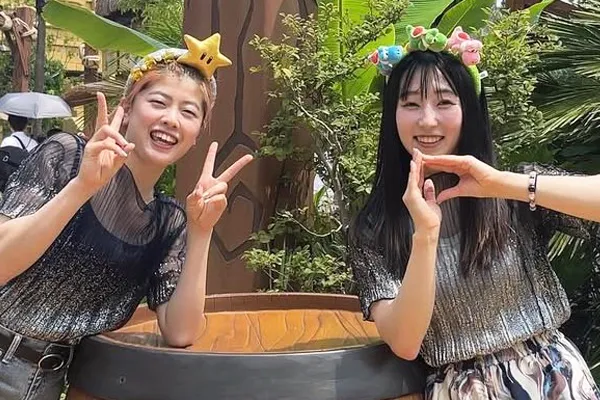 後輩・河内悠利杏選手とUSJを楽しむ湯淺選手